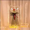 Party Favor Décorations LED Bobo Ballon Clignotant Lumière En Forme De Coeur Rose Fleur Boule Transparent Ballons De Mariage Saint Valentin Gi Otrr6