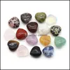 Stone 15X10Mm Natural Love Heart Ornaments Craft Chakra Reiki Healing Quartz Mineral Tumbled Gemstones Hand Home Decor Drop Delivery Dhyqt