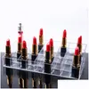 F￶rvaringsl￥dor fack 36/40 rutn￤t Klar plast Makeup Organizer Box Lipstick Jewelry Cosmetic Case Holder Display Stand Arrang￶rer D DHNQT
