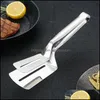 Kochutensilien Edelstahl Küche BBQ Brot Utensil Grill Tong Gebratener Fisch Steak Clip Schaufel Klammern Fleisch Gemüse Clamp RR OT901