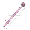 Stylos à bille NewCristal Element Roller Ball Pen Big Diamond Gem Fournitures de bureau de mariage Cadeau 11 couleurs RRE12292 Drop Delivery Scho OTCN8