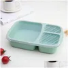 Packing Dinner Service Wheat St Lunch Box Microwave Bento Boxs Packaging Quality Health Natural Student Portable Food Storage Drop D Dhyni