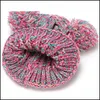 Andere huizen textielmode warme gebreide bonen hoeden meisjes zachte dubbele ballen herfst winter thermische breien hoed buiten baby pompom ski c dhz5n