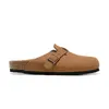 Ciabatte firmate birkens tock Zoccoli sandali uomo donna pantofole con scivolo Boston Soft Footbed Clog Pink White Grey Red Suede Leather Buckle Strap Shoes Motion current 70