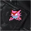 Pins Brooches Cartoon Pink Wolf Head Brooch For Boys Vicious Animal Enamel Pin Wholesale Creative Metal Badges Jewelry Small Fashio Dh8Kl