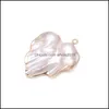 Charms Naturalny Pearl Irregar Złotą skorupę Modną Modną Biżuter Naszyjnik wykonany 30x3530x40mm Odcinki dostawy Komponenty Othni