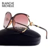 Солнцезащитные очки рамы Blanche Мишель Женщины солнцезащитные очки поляризованы дизайнер брендов UV400 Высококачественный градиент солнцезащитные очки женщины с коробкой 230113