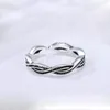 Cluster Anneaux TRENDY 925 Argent sterling pour les femmes simples entrelacées Thai Ring Jewelry Girl Party Accessoires GiftScluster