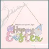 Andere feestelijke feestbenodigdheden Easter houten ornament Joy Hop hangende hangers voor lentedag thuiskantoor decoratie drop levering ga dhl14