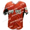 Maglie College Baseball Wears Baseball Mens Carolina Mudcats Arancione Bianco Camicie personalizzate con doppia cucitura Maglie da baseball Alta qualità