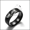 Couple Rings Stainless Steel Handwear Her Jack His Sally Titanium Drop Delivery Jewelry Dhofc