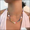 Chokers 2021 Simple Women Choker Necklace MTI Colors Pärled Böhmen för Beauty Girls Fashion Neck Jewelry Freindship Drop Deliv OTV3F