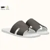 Summer Luxury Izmir Men Sandals Shoes Calfskin Leather Man Slippers Slip On Beach Slide Flats Boys Flip Flops Comfort Footwear EU 38-46