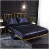 Bedding Sets Satin Sheets Luxury Linens Charmeuse Sheet Drop Delivery Home Garden Textiles Supplies Dhelk