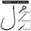 Fishing Hooks 120pcs Circle Saltwater Kit Octopus lure Straight Eye Barbed High Carbon Steel Fishhooks 230113