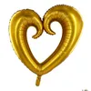 Partydekoration 40 Zoll großer Herzballon Rosa Goldform Luftballons Valentinstag Hochzeit Liebe Dekorationen Lieferungen Folie Drop De Dhzy3