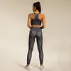 Aktywne zestawy Asheywr Women Trening Suit Drukuj seksowny trening biegowy oddychanie szybkie suche jogging Slim Mass Joga Set Kobieta