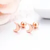 Boucles d'oreilles à tige mignon croissant de lune vis arrière pour femmes enfants bébé filles couleur or Piercing bijoux Oorbellen Aros Orecchini