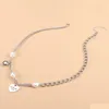 Pendant Necklaces Fashion Jewelry Vintage Hippop Faux Pearl Letter Lover Heart Necklace Women Choker Drop Delivery Pendants Dhkzj