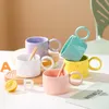 Mugs Korean Style INS Ceramic Splash Ink Wave Dot Mug Coffee Cup Milk Mark Tea Fashion MORANDI Office Couples