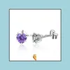 Stud 925 Orecchini Sier Crystal Crystal Wholesale Piccolo cuore Sterling.