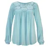 Camicette da donna Colori Camicetta da donna Top Fashion Lace Patchwork Camicia a maniche lunghe con collo a maniche lunghe Camisas Mujer # LR3 Camicie