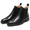 Botte Luxe Men Work Boots Fashion Office äkta läder bästa designer handgjorda man skor da025