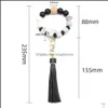Party Favor Letter Sile Bead Armband Tassel Key Chain Pendant Womens Jewelry Bag Accessories Mothers Day Gift RRA4535 Drop Deliver OtBo8