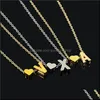 Pendentif Colliers Mode Tiny Dainty Sier Gold Couleur Amour Coeur Collier Initial Personnalisé Lettre Nom Bijoux Drop Livraison Pend Ots5I