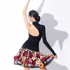 Stage Wear 2023 Latin Dance Competition Clothing voor vrouwen sexy Single Sheeved gesplitste rokken Pak Rumba Tango -kostuums jurk