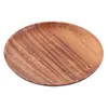 Kitchen Storage & Organization 1Pc Wooden Dessert Tray Wood Plate Round Fruit Gadget For Home