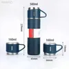 Double Stainless Steel 500ML Water bottles 3 In 1 set of Thermos Mug Leak Proof Travel Flasks Cup Cup for Tea Water Coffee Thermo Cafe Gift Box