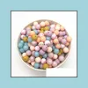 Other 12Mm Sile Beads Food Grade Teething Nursing Chewing Round Loose Colorf Diy Necklace Teether Jewelry Sensory Drop Delivery Dhwpz
