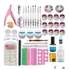 Nail Art Kits 2023 Pro 12 Color Uv Gel 8 Zebra Brush Tips Tool Sets 43 Drop Delivery Health Beauty Dhhca