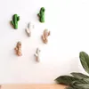 Hooks Creative Resin Cactus Design Wall Hook Key Hanger Self-Adhesive Three-dimensional Storage Rack Home Decoration