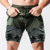 Running Shorts Summer Men's Camouflage Muscle Fitness Sports Cross Border Double Layer Quick DryingRunning