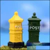 Dekoratif nesneler figürinler vintage postbox posta kutusu minyatür mini zanaat mikro peyzaj peri ev evleri dekorasyon damlası oTv6a