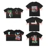 Mens Designer T Shirt Summer Couples Unisex V Pattern Print Short Sleeve Fashionable Youth Hip Hop Tees Size S-XL