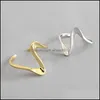 Band Rings Korean Style Ins Simple Wave Ring for Women 100 925 Sterling Sier Open Fine Party Jewelry YMR704 Drop Delivery Otmsx