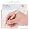 Ballpoint Pens Diy Pen Marble Crystal Handmade Selfassembling Sand Shell Glitter Foating Drop Delivery Office School Business Indust Dhter