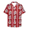 Męskie koszule na guziki Lapel-Down-Down Shirt krótkie rękawie Polinezyjska druk hawajski trend w stylu na co dzień wszechstronny 2023