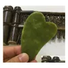 Massagestenar stenar 100st hjärtform naturlig Xiuyan Stone Jade Guasha Gua Sha Board Masr för skrotterapi Roller Drop Delivery Dhoox