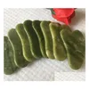 Massagestenar stenar 100st hjärtform naturlig Xiuyan Stone Jade Guasha Gua Sha Board Masr för skrotterapi Roller Drop Delivery Dhoox