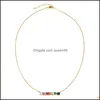 Pendant Necklaces Cz Rainbow Pendants Necklace Bracelet For Woman Fashion Gold Sier Copper Long Chain Trendy Party Wedding Jewelry D Dh3Nd