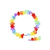 Decorative Flowers Wreaths 10Pcs/Lot Hawaiian Style Colorf Leis Beach Theme Luau Party Garland Necklace Holiday Cool Drop Delivery Dhqli