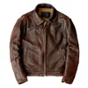 Giacca da uomo in pelle sintetica con coda di rondine Giacca da moto vintage 100 Cappotto in pelle di vacchetta Abbigliamento da motociclista maschile Taglia asiatica S 6XL M697 230112