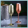 Wijnglazen bruist Champagne Glass Cup 304 roestvrijstalen drankcocktail 220 ml Sier Gold Copper Drop Delivery Home Garden Kitchen Din OT4GB