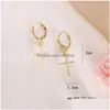 Dangle Lustre Europe Mode Bijoux Simple Croix Boucles D'oreilles Livraison Directe Dhmyl