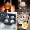 Pişirme kalıpları 4 büyük silikon buz kalıpları kokteyl viski topu üreticisi tepsi diy yuvarlak kalıp mutfak bar aksesuarları malzemeleri