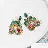 Stud Fashion Jewelry Colorf Rhinstone Diamond Cherry Earrings Drop Delivery Dhpwg